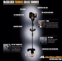 McCulloch Grass Trimmer TRIMMAC Petrol Grass Cutting Width 410mm Ergonomic