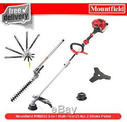 Mountfield MM2603 3-in-1 Multi-Tool 25.4cc 2 Stroke Petrol Hedge Trimmer