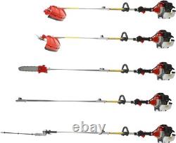 Multi Function Garden Tool 5in1 Petrol Strimmer Brush Cutter Chainsaw sweeper