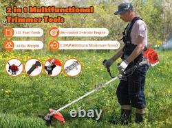 Petrol Backpack Brush Cutter Strimmer Grass Trimmer Garden 52cc 2 Stroke Kit