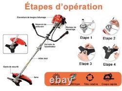 Petrol Backpack Brush Cutter Strimmer Grass Trimmer Garden 52cc 2 Stroke Kit