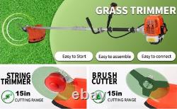 Petrol Backpack Brush Cutter Strimmer Grass Trimmer Garden 52cc 2 Stroke Kit