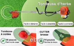 Petrol Backpack Brush Cutter Strimmer Grass Trimmer Garden 52cc 2 Stroke Kit