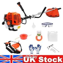 Petrol Backpack Brush Cutter Strimmer Grass Trimmer Garden 52cc 2 Stroke Kit UK