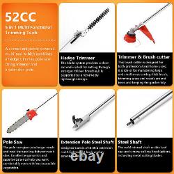 Petrol Backpack Strimmer Brushcutter Chainsaw Hedgetrimmer Garden 5in1 Kit 52cc