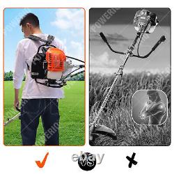 Petrol Backpack Strimmer Brushcutter Chainsaw Hedgetrimmer Garden 6in1 52cc