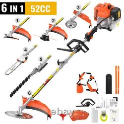 Petrol Garden Multi Tool 52cc with Brush Cutter Strimmer Hedge Trimmer Pole Pruner