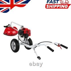 Petrol Wheeled Brush Cutter Handles Trimmer New 2.2KW Trolley 7500rpm 2 in 1