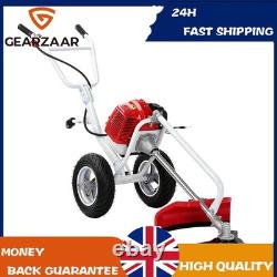 Petrol Wheeled Brush Cutter Split Shaft Professional Red Heavy Duty Handles