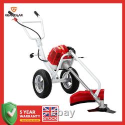 Profi-52cc 2-Stroke Wheeled Petrol Brush Strimmer Grass Weed Trimmer Cutter