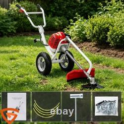 Profi-52cc 2-Stroke Wheeled Petrol Brush Strimmer Grass Weed Trimmer Cutter