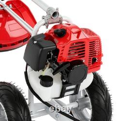 Profi-52cc 2-Stroke Wheeled Petrol Brush Strimmer Grass Weed Trimmer Cutter