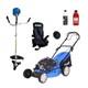 Sgs 4pc Garden Petrol Tool Set 53cm Lawnmower, 52cc Strimmer/brush Cutter & Oils