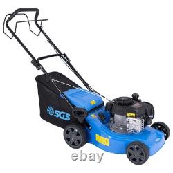 SGS 4pc Garden Tool Set 41cm Petrol Lawnmower, 52cc Strimmer/Brush Cutter & Oils
