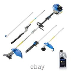 SGS 52cc 5in1 Chainsaw Strimmer Hedge & Brush Cutter Multi Tool & Oil Garden Set