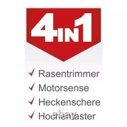 Scheppach 4IN1 petrol brush cutter MT33P with hedge trimmer pole pruner chainsaw
