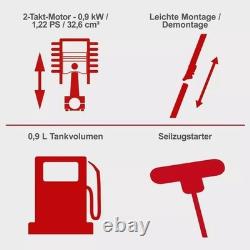 Scheppach 4IN1 petrol brush cutter MT33P with hedge trimmer pole pruner chainsaw