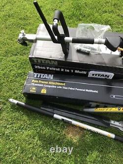 Titan 25.4cc Petrol Garden Maintenance Multi-Tool Brushcutter Saw Trimmer Hedge