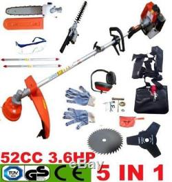 Trimmer 5 in 1 Petrol Strimmer Chainsaw Brushcutter Multi Tool 52cc Garden Hedge