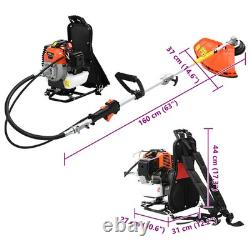 WALPLUS 52cc Backpack Brush Cutter Petrol Grass Trimmer 1.45kW Garden Tool