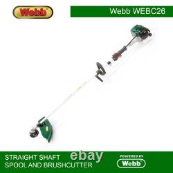 Webb WEBC26 26cc 25cm (10?) Straight Shaft Loop Handled Petrol Brush Cutter