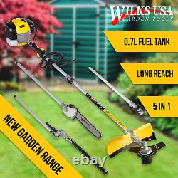 Wilks-USA 5-in-1 Garden Multi Tool 52cc Grass Strimmer Chainsaw Hedge Trimmer