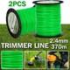 2pcs Fil De Coupe Pour D&eacute;broussailleuse Corde De Coupe De Faucheuse 2.4mm X 370m Uk