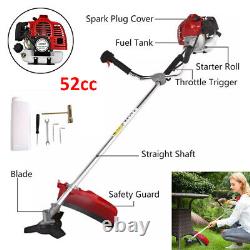 52cc 2 en 1 Débroussailleuse à essence Coupe-herbe Coupe-bordures Brosse pour mauvaises herbes Outil de jardinage polyvalent