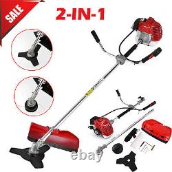 Coupe-bordures à gazon 52cc 2 en 1 - Taille-haie de jardin à essence tronçonneuse