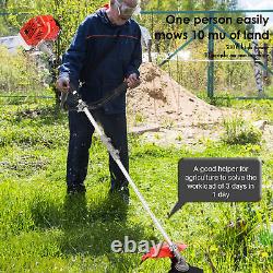 Débroussailleuse à essence 2-en-1 avec lames pour coupe-bordures et tondeuse à gazon
