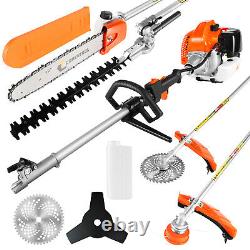 Débroussailleuse à essence 52cc 5en1 Outil de jardin multifonction Coupe-brosse Tronçonneuse
