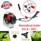 D&eacute;broussailleuse Thermique 52 Cc 2 Temps Pour Jardin, Coupe-herbe, Coupe-bordures Multifonction Avec Kit D&rsquo;outils Complets