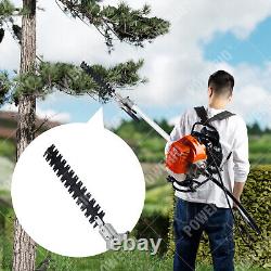 Kit de jardin 6 en 1 avec débroussailleuse à dos à essence, tronçonneuse, taille-haie, moteur 52cc