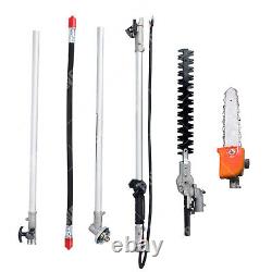 Kit de jardin 6 en 1 avec débroussailleuse à dos à essence, tronçonneuse, taille-haie, moteur 52cc
