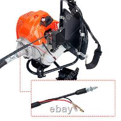 Kit de jardin 6 en 1 avec débroussailleuse à dos à essence, tronçonneuse, taille-haie, moteur 52cc