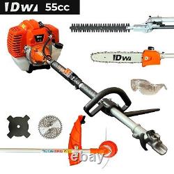 Outil de jardin multifonction DW81 5 en 1 débroussailleuse à essence, coupe-bordures, tronçonneuse
