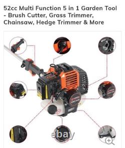 Outil de jardin multifonction Parker 52cc 5en1, débroussailleuse à essence, tronçonneuse, etc.