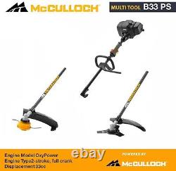 Outil multifonction McCulloch B33PS 1 en 1, coupe-bordures avec bobine et lame de débroussailleuse 33cc