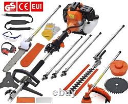 Outils de jardin 62cc 7en1 Outil multifonctiontronçonneuse Débroussailleuse Taille-haie -extns