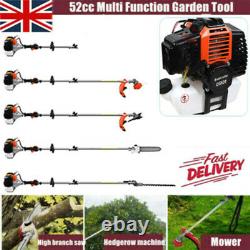 Petrol Garden Multi Tool 52cc 4 En 1 Chain Saw Grass Trimmer Strimmer Polesaw Nouveau