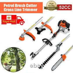 Petrol Garden Multi Tool 52cc 4 En 1 Chain Saw Grass Trimmer Strimmer Polesaw Nouveau